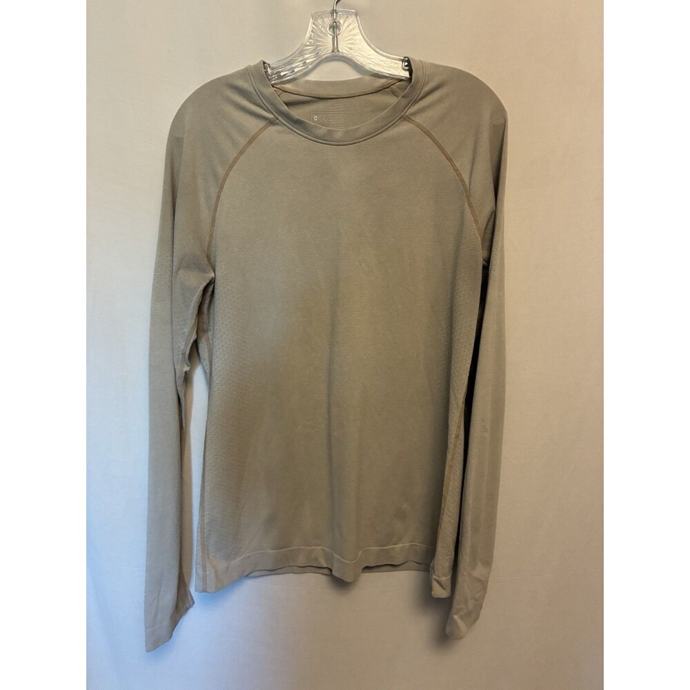 FIGS Seamless  Woman’s Scrub Top Long Sleeve Thread for Threads Beige  XL